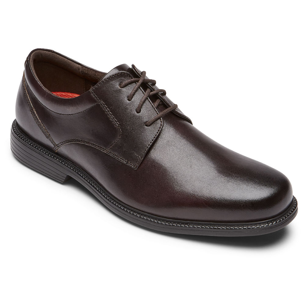 Rockport Mens Charles Road Plain Toe - Oxfords Dark Brown - BRE240597